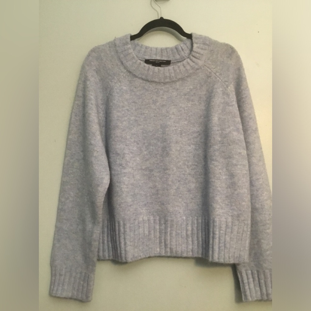 French Connection Heathered Light blue Crewneck Sweater